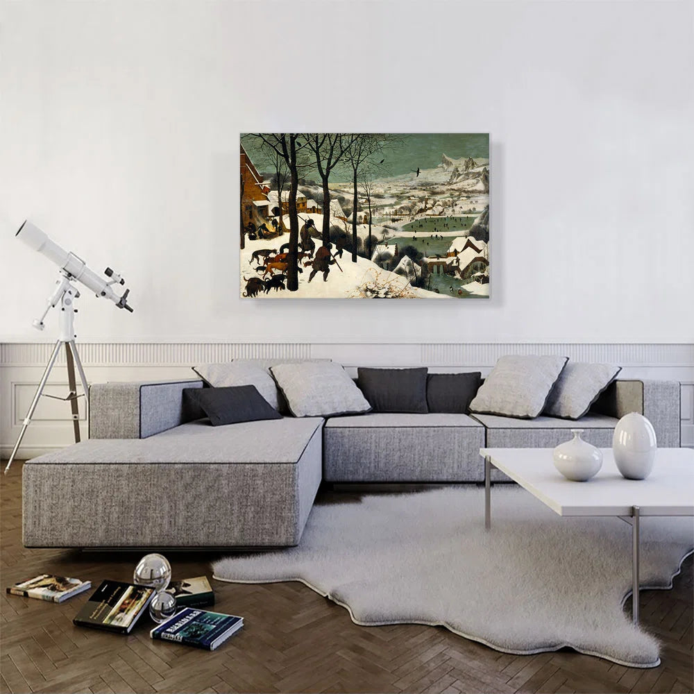 " Hunters In The Snow 1565 " by Pieter Bruegel The Elder Painting Print