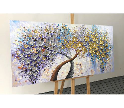 " Golden & Silver Lucky Tree " Painting Print