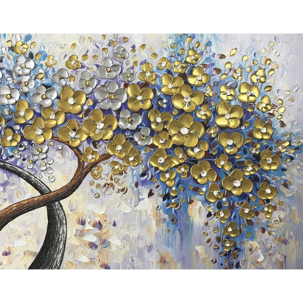 " Golden & Silver Lucky Tree " Painting Print