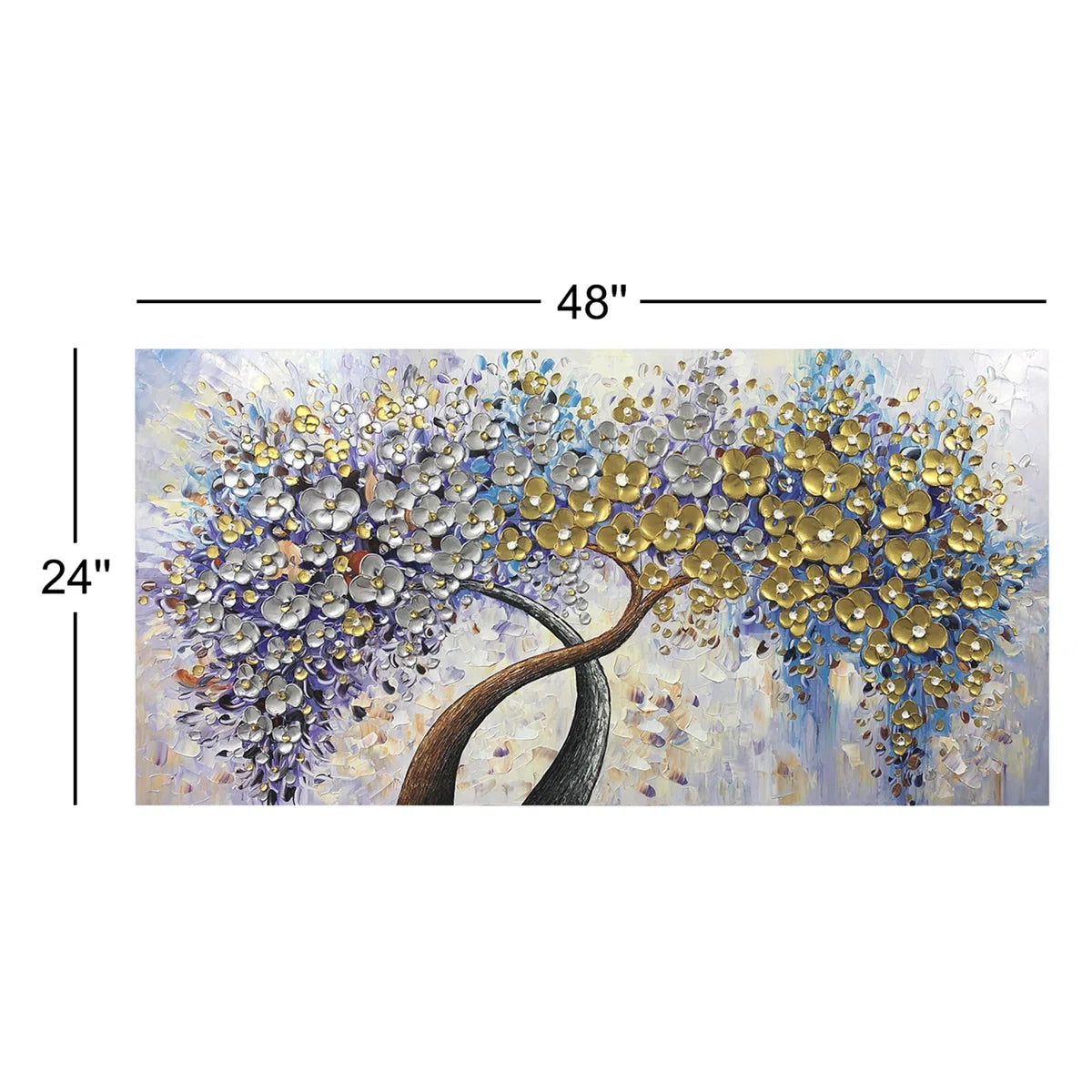 " Golden & Silver Lucky Tree " Painting Print