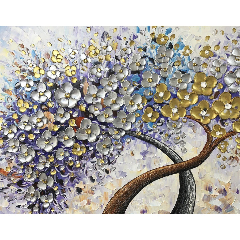 " Golden & Silver Lucky Tree " Painting Print