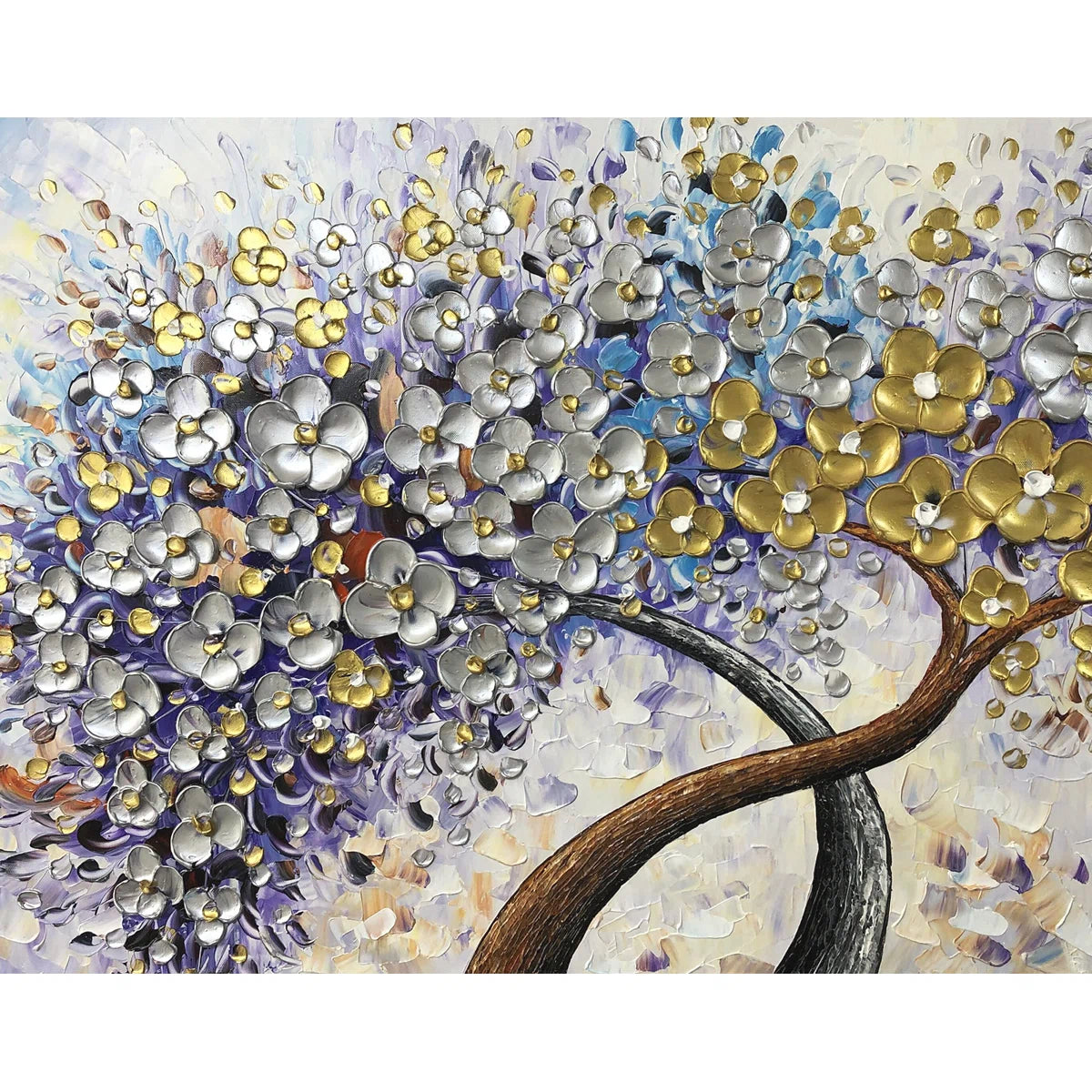 " Golden & Silver Lucky Tree " Painting Print