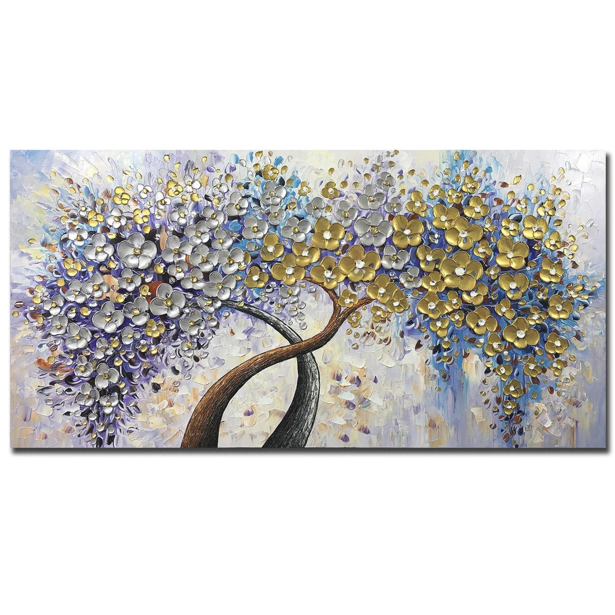 " Golden & Silver Lucky Tree " Painting Print